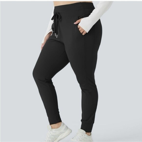 Halara Softly Zero Drawstring Full Length Jogger Black Women's Medium Petite - Picture 2 of 7